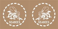 1 PAIR RIGHT AND LEFT SEABEE LOGO - 4", 6", 8", 10", 12"