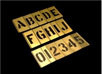 4 Inch Alpha Numeric Inter Locking Brass stencil Set - 92 Pieces