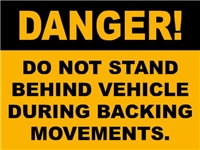 BACK UP WARNING DECAL