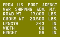 M3A1 HALFTRACK SHIPPING STENCIL