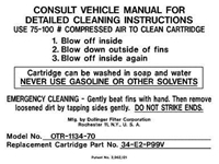 M274 AIR CLEANER DECAL