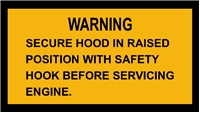 SECURE HOOD WARNING