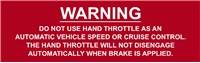 THROTTLE WARNING