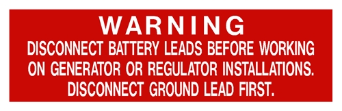 BATTERY DISCONNECT WARNING