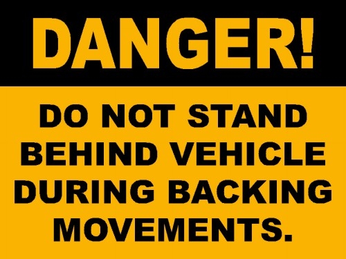 BACK UP WARNING DECAL