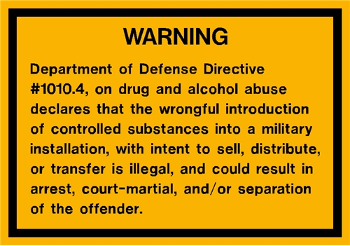 DRUGS AND ALCOHOL WARNING