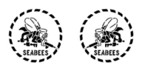 1 PAIR OF SEABEE LOGOS RIGHT AND LEFT