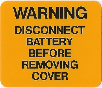 60 AMP ALTERNATOR WARNING DECAL