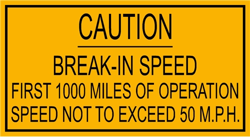 BREAK IN SPEED