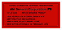 M151 EMISSION CONTROL INFORMATION