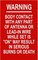 BODY CONTACT DEATH WARNING