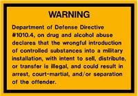DRUGS AND ALCOHOL WARNING