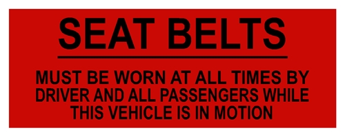 RED SEAT BELT WARNING